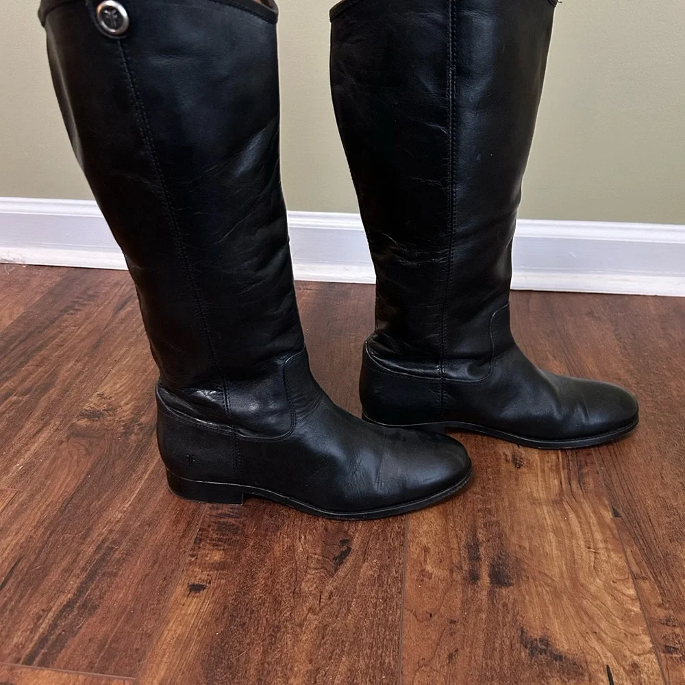 Women's Frye Melissa Button 2 Knee High Leather Boot - Picture 15 of 15